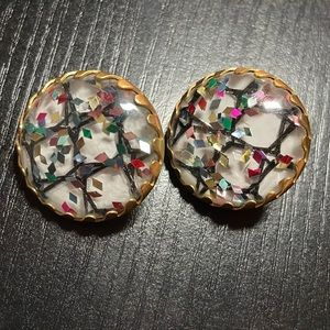 80’s Vintage Clip-On Glitter Earrings